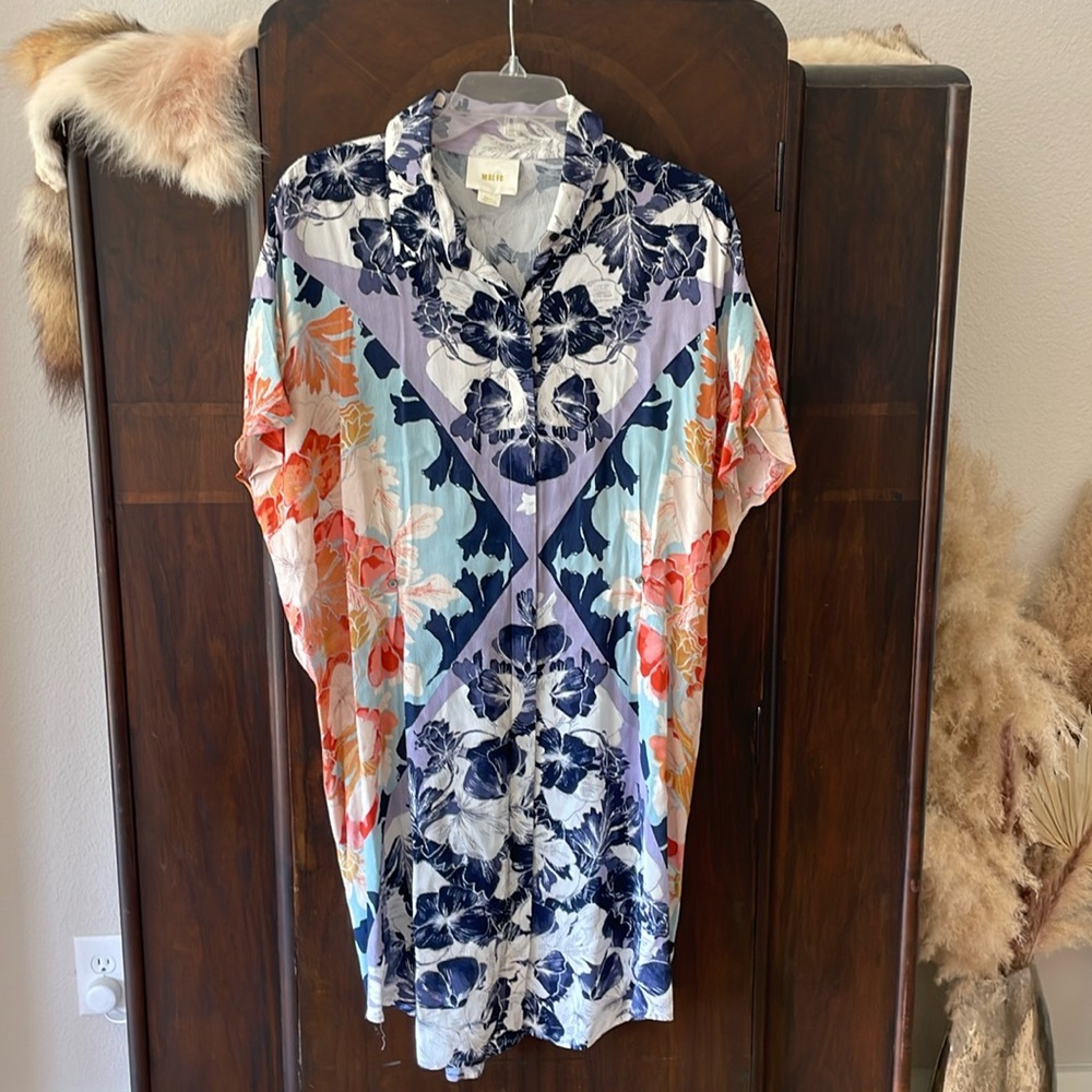 Anthropology Maeve button down shirt dress